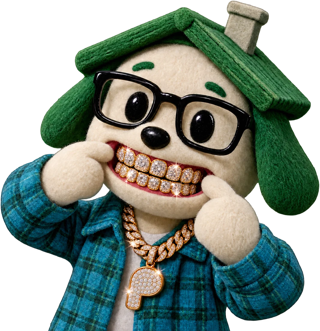 Pongo flashing a grillz smile and a gold chain
